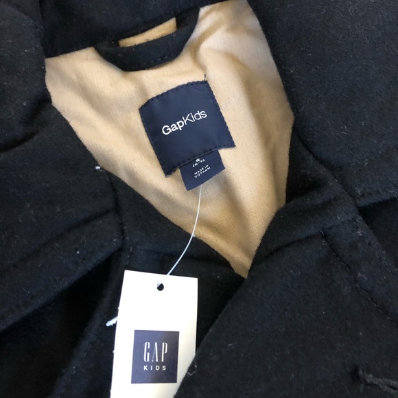 ❤️SOLD❤️ NWT Gap Kids Boys Navy Wool Peacoat 6-7 - Picture 3 of 6